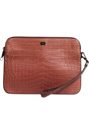 Dolce & Gabbana Homme, Sacs, Rouge, Taille: ONE Size Mallette en cuir de crocodile bordeaux avec logo
