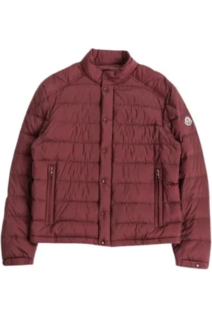 Moncler Homme, Vestes, Rouge, Taille: XL Doudoune Rouge avec Fermeture Éclair