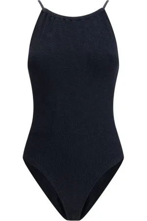Hunza G Femme, Maillots de bain, Noir, Taille: ONE Size Maillot de Bain Dos Croisé et Col Haut