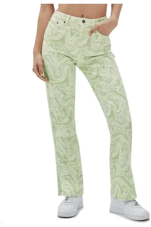Guess Femme, Jeans, Vert, Taille: W26 Jean bicolore avec logo