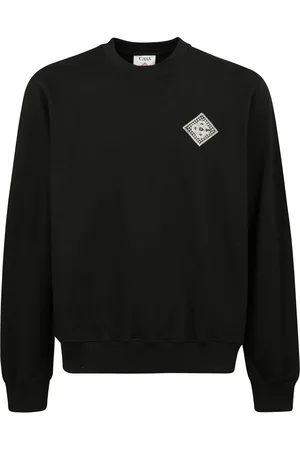 Casablanca Homme, Sweatshirts et sweats à capuche, Noir, Taille: XL Sweat noir avec application col rond