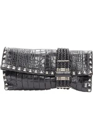 Jimmy Choo Femme, Pre-owned, Noir, Taille: ONE Size Pre-owned Cuir pochettes-minaudieres