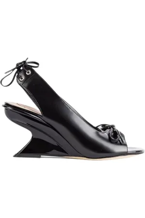 Simone Rocha Femme, Chaussures, Noir, Taille: 37 EU Talons Noirs Sculpturaux avec Lacets
