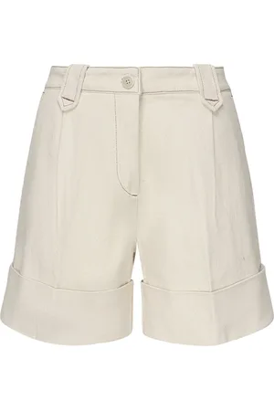 FAY Femme, Shorts, , Taille: W25 Shorts crème taille haute avec jambe large