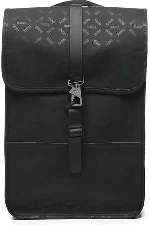 Rains Homme, Sacs, Noir, Taille: ONE Size Sac à Dos Noir avec Fermeture à Mousqueton