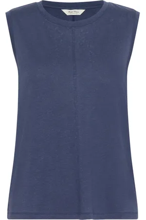 Part Two Femme, Tops, Bleu, Taille: 44 FR Top Oceana Doux avec Col Rond