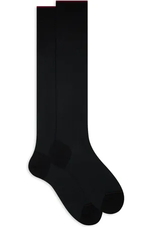 Gallo Homme, Sous-vêtements, Noir, Taille: M Chaussettes longues en coton noir pour hommes avec motif de perles
