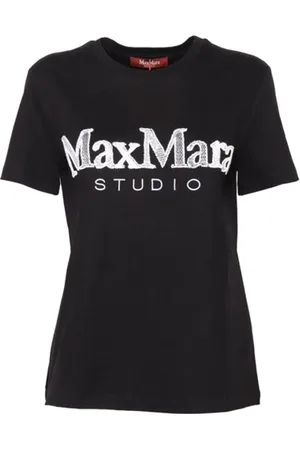 Max Mara Femme, Tops, Noir, Taille: 36 FR T-shirt noir à manches courtes pour femme