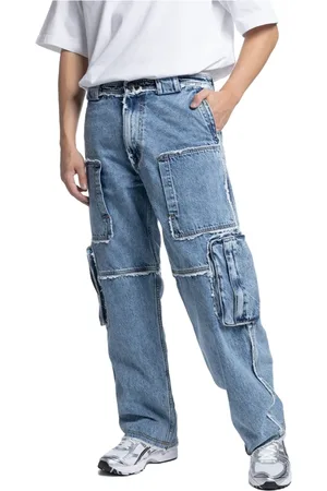 IUTER Homme, Jeans, Bleu, Taille: W30 Fringes Denim Cargo Pantalon