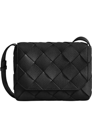 Bottega Veneta Homme, Sacs, Noir, Taille: ONE Size Sac Bandoulière Noir avec Motif Intreccio