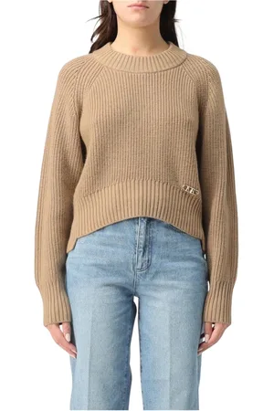 Michael Kors Femme, Pulls, Brun, Taille: 36 FR Pull en Tricot Côtelé en Chameau