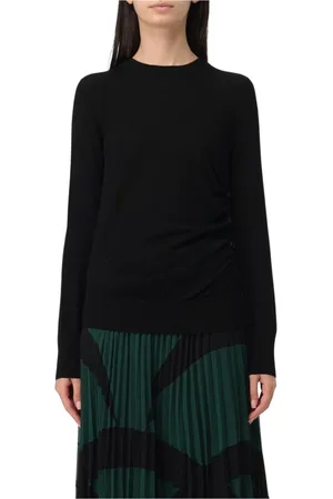 Pinko Femme, Pulls, Noir, Taille: 38 FR Pull en laine mérinos avec détail de bouton latéral