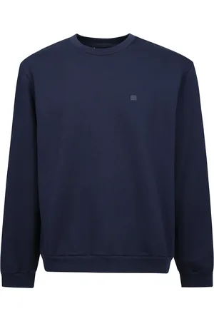 Acne Studios Homme, Sweatshirts et sweats à capuche, Bleu, Taille: M Sweat en Coton avec Logo Brodé