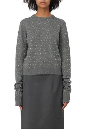 Sportmax Femme, Pulls, Noir, Taille: 38 FR Pull en Tricot de Cristal