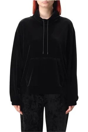 Emporio Armani Femme, Sweatshirts et sweats à capuche, Noir, Taille: 36 FR Pull en Velours Noir