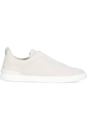 Ermenegildo Zegna Homme, Chaussures, Blanc, Taille: 40 EU Baskets Blanches en Cuir Galet