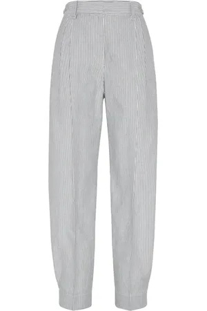 Brunello Cucinelli Femme, Pantalons, Bleu, Taille: 36 FR Pantalon Bleu Clair avec Fermeture Cachée