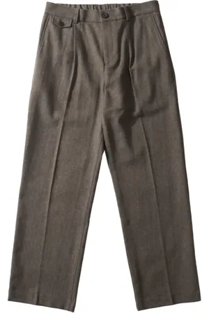 Edmmond Studios Homme, Pantalons, Brun, Taille: S Pantalon Décontracté en Laine Marron