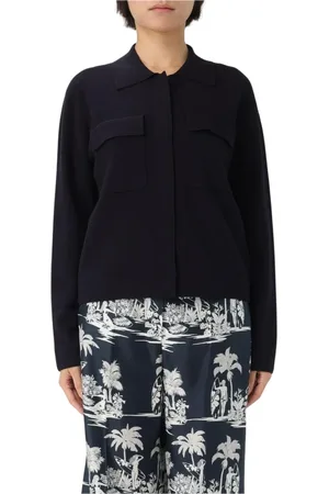Max Mara Femme, Pulls, Bleu, Taille: 38 FR Gilet Tricoté Bleu Coupe Décontractée
