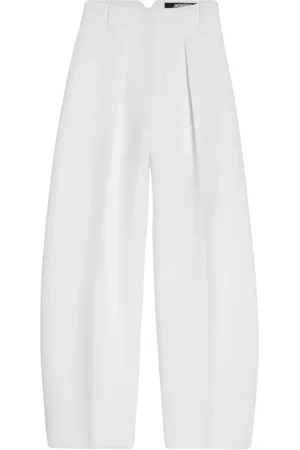 Jacquemus Femme, Pantalons, Blanc, Taille: 38 FR Pantalon de Costume Blanc Ovalo