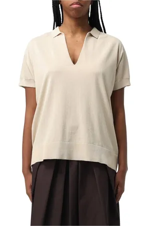 Aspesi Femme, Pulls, , Taille: 38 FR Pull Polo à Manches Courtes Tricoté