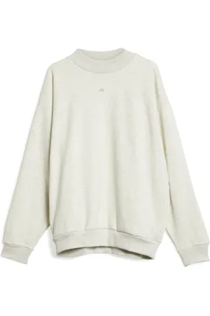 adidas Homme, Sweatshirts et sweats à capuche, Blanc, Taille: S Sweat à Col Rond Crème Blanc