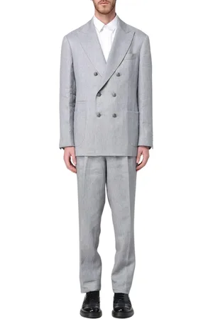 Brunello Cucinelli Homme, Costumes, Gris, Taille: L Élégant Costume en Laine