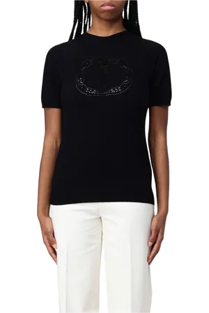 Twin-Set Femme, Pulls, Noir, Taille: 38 FR Pull en Laine Mérinos Bleu