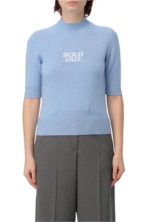 Sportmax Femme, Pulls, Bleu, Taille: 36 FR Pull col montant bleu ciel
