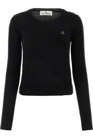 Vivienne Westwood Femme, Pulls, Noir, Taille: 38 FR Pull Noir en Mélange de Coton Bea
