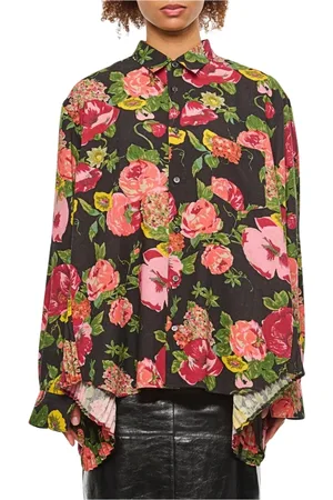 JUNYA WATANABE Femme, Blouses et Chemises, Multicolore, Taille: 38 FR Chemise Oversize à Imprimé Floral avec Poignets Plissés