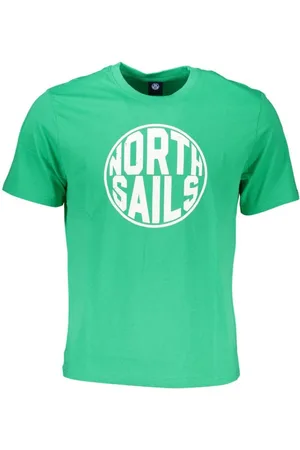 North Sails Homme, Tops, Vert, Taille: XL T-shirt en Coton Vert avec Logo Imprimé