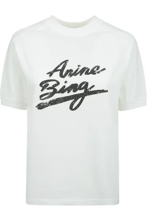 ANINE BING Femme, Tops, , Taille: 36 FR T-shirt en coton avec graphique contrasté