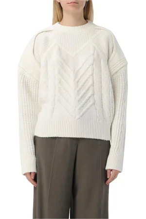 IRO Femme, Pulls, Blanc, Taille: 36 FR Pull Blanc en Tricot à Câbles