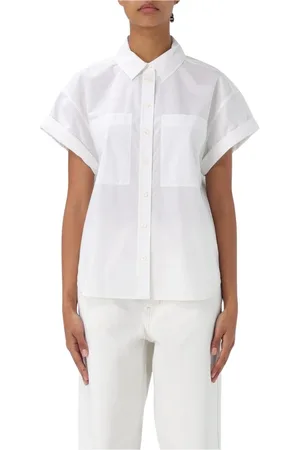 Frame Femme, Blouses et Chemises, Blanc, Taille: 38 FR Chemise Blanche en Popeline pour Femmes