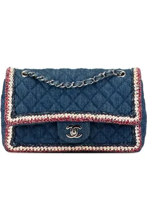 CHANEL Femme, Pre-owned, Bleu, Taille: ONE Size Pre-owned Denim sacs-chanel