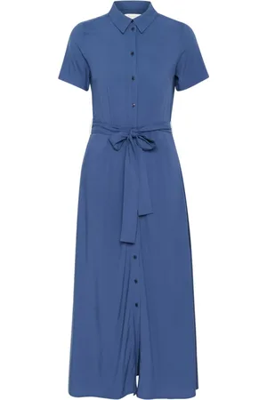 Part Two Femme, Robes, Bleu, Taille: 44 FR Robe Chemise Féminine Oceana