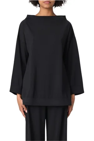 LIVIANA CONTI Femme, Pulls, Noir, Taille: 38 FR Pull en tricot noir à col bateau