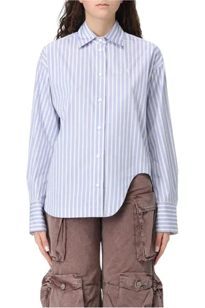 The Attico Femme, Blouses et Chemises, Bleu, Taille: 38 FR Chemise Élégante à Rayures en Coton