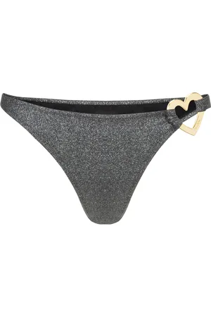 Moschino Femme, Maillots de bain, Noir, Taille: 42 FR Coeur Paillettes Bas de Bikini
