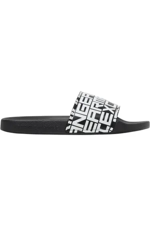 Armani Exchange Homme, Chaussures, Noir, Taille: 45 EU Sandales noires pour hommes modernes