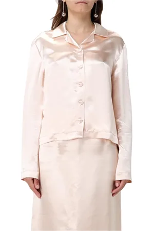 Serafini Femme, Blouses et Chemises, Rose, Taille: 38 FR Chemisier en Soie Jaune Coupe Décontractée