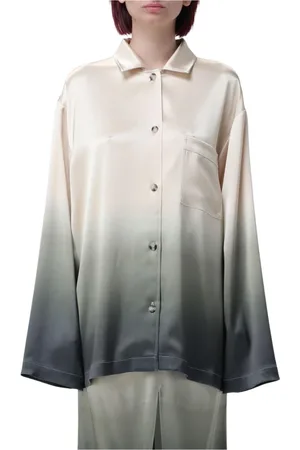 Nanushka Femme, Blouses et Chemises, Vert, Taille: 40 FR Chemise Ombre Vert Coupe Décontractée