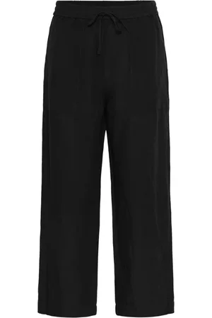 Part Two Femme, Pantalons, Noir, Taille: 44 FR Pantalon Large en Lin Noir