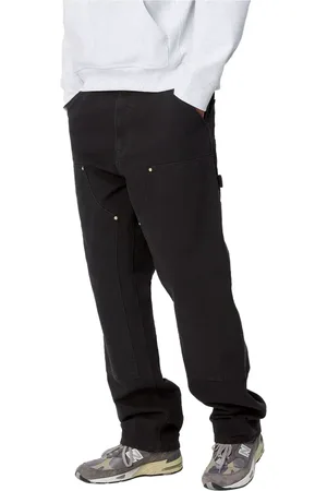 Carhartt Homme, Pantalons, Noir, Taille: W33 L32 Pantalon de travail noir à double genou