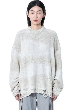 OUR LEGACY Femme, Pulls, Blanc, Taille: 36 FR Pull col rond usé