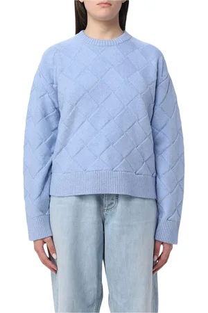 Bottega Veneta Femme, Pulls, Bleu, Taille: 40 FR Pull en tricot de luxe Diamond