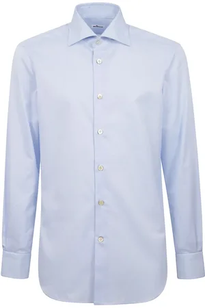 Kiton Homme, Chemises, Bleu, Taille: L Chemise Regular Fit Col Français
