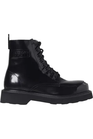 Kenzo Femme, Chaussures, Noir, Taille: 36 EU Bottines Noires en Cuir Lacées