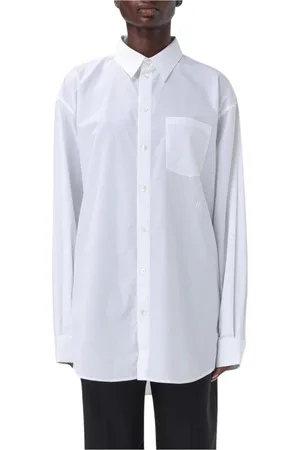 Helmut Lang Femme, Blouses et Chemises, Blanc, Taille: 40 FR Chemise Classique Blanche en Popeline